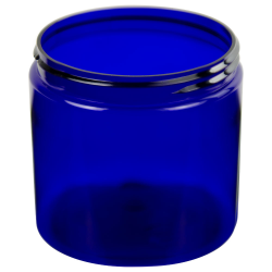 8 oz. Cobalt Blue PET Straight-Sided Round Jar with 70/400 Neck (Cap Sold Separately)