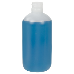 8 oz. Natural HDPE Boston Round Tall Bottle with 24/410 Neck  (Cap Sold Separately)