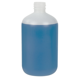 16 oz. Natural HDPE Boston Round Bottle with 28/410 Neck  (Cap Sold Separately)