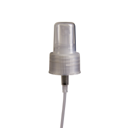 24/410 Natural Ribbed Finger Sprayer - 6-7/8" Dip Tube & 0.16mL Output