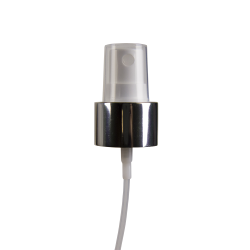 24/410 Silver/White Smooth Finger Sprayer - 6-7/8" Dip Tube & 0.14mL Output