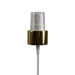 24/410 Gold/White Smooth Finger Sprayer - 6-7/8" Dip Tube & 0.14mL Output