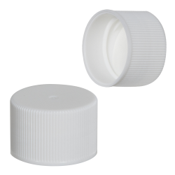 24/410 White Polypropylene Cap with Pressure Sensitive Liner