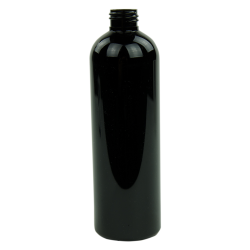 12 oz. Black PET Cosmo Round Bottle with 24/410 Neck (Cap Sold Separately)