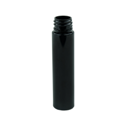 1 oz. Black Slim PET Cylinder Bottle with 20/410 Neck  (Cap Sold Separately)