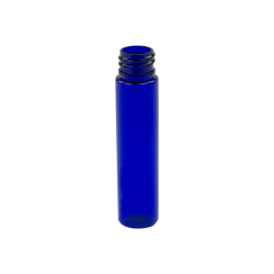 1 oz. Cobalt Blue Slim PET Cylinder Bottle with 20/410 Neck (Cap Sold Separately)