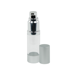 15mL Clear/Brushed Aluminum Airless Bottle with Pump