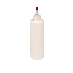 12 oz. White HDPE Cylindrical Sample Bottle with 24/410 Natural Yorker Cap