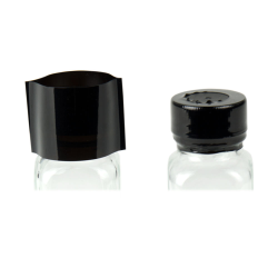 48mm W x 25mm Hgt. Black Shrink Bands with Perforations (Fits 24mm Approx. Cap Size)