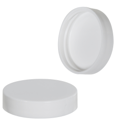 48/400 White Polypropylene Smooth Unlined Cap