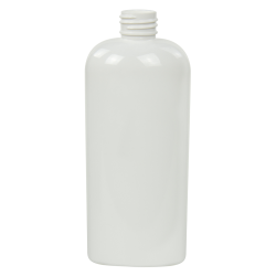8 oz. White PET Cosmo Oval Bottle with 24/410 Neck (Cap Sold Separately)