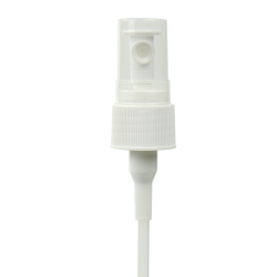 24/410 White Ribbed Finger Sprayer - 7-5/8" Dip Tube & 0.3mL Output