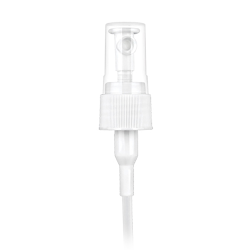 24/410 White Ribbed Finger Sprayer - 7-5/8" Dip Tube & 0.7mL Output