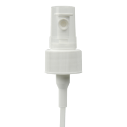 28/410 White Ribbed Finger Sprayer - 7-5/8" Dip Tube & 0.7mL Output
