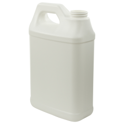 64 oz. White Fluorinated HDPE F-Style Jug with 38/400 Neck (Cap Sold Separately)