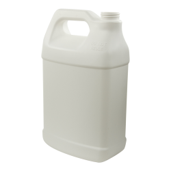 128 oz. White Fluorinated HDPE F-Style Jug with 38/400 Neck (Cap Sold Separately)