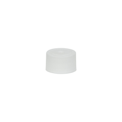 18/400 White Polypropylene Unlined Ribbed Cap