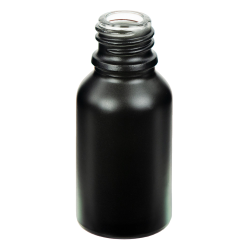 15mL Matte Black E-Liquid Boston Round Glass Bottle with 18/415 Neck (Cap Sold Separately)