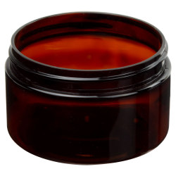 4 oz. Amber PET Straight-Sided Round Jar with 70/400 Neck (Cap Sold Separately)