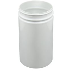 25 oz. White PET Straight-Sided Round Jar with 89/400 Neck (Cap Sold Separately)