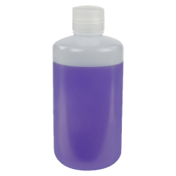 1000mL HDPE Narrow Mouth Pre-Cleaned Container with Certified Bar Code & Cap - Case of 50