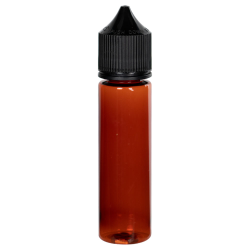 60mL Transparent Amber PET Unicorn Bottle with Black CRC/TE Cap