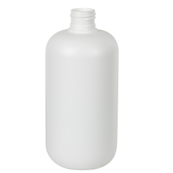 12 oz. White HDPE Boston Round Bottle with 24/410 Neck (Cap Sold Separately)