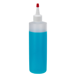 16 oz. Natural HDPE Cylindrical Sample Bottle with 28/410 White Yorker Cap