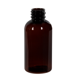 2 oz. Light Amber PET Traditional Boston Round Bottle with 20/400 & 410 Neck (Cap Sold Separately)