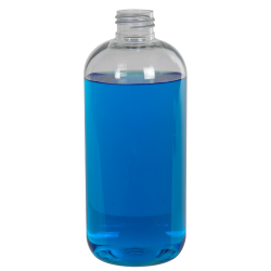 12 oz. Clear PET Traditional Boston Round Bottle with 24/410 Neck (Cap Sold Separately)