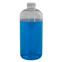 16 oz. Clear PET Traditional Boston Round Bottle with 28/410 Neck (Cap Sold Separately)