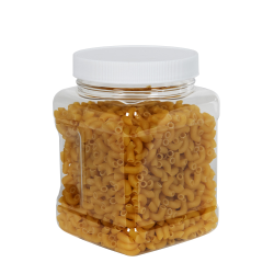 32 oz. Clear PET Square Pinch Grip-It Jar with 89/400 Cap with F217 Liner