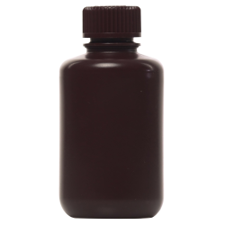 4 oz./125mL Nalgene™ Amber HDPE Narrow Mouth Economy Bottle with 24mm Cap