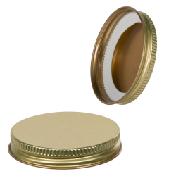 Gold Metal Caps with Plastisol Liners