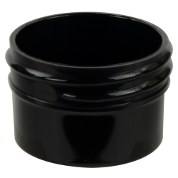 1/2 oz. Black Polypropylene Straight-Sided Round Jar with 43/400 Neck (Cap Sold Separately)