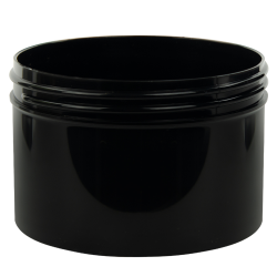 10 oz. Black Polypropylene Straight-Sided Round Jar with 100/400 Neck (Cap Sold Separately)