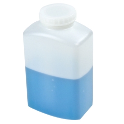 16 oz. Polystormor ® Natural HDPE Rectangular Wide Mouth Bottle with 43mm White Cap