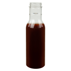 12 oz. Clear PET Round Sauce Bottle with 38/400 Neck (Cap Sold Separately)