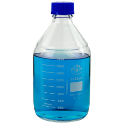 2000mL Clear Glass Round Media Storage Bottle with GL45 Cap