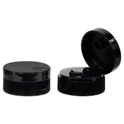 28/400 Black Ribbed Snap-Top Dispensing Cap with 0.25" Orifice