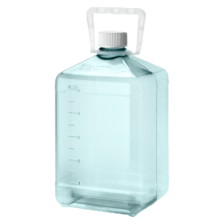 10 Liter Sterile Square Nalgene™ Polycarbonate Biotainer™ Bottle with Handle & 48mm Cap - Case of 2