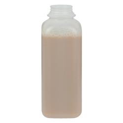 16 oz. HDPE Square Bottle with 38mm STT Neck (Cap Sold Separately)