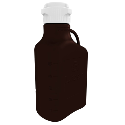 5 Liter Dark Amber EZgrip ® HDPE Carboy with 83mm Closed Cap