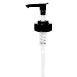 28/400 Black Ribbed Lotion Pump - 6-1/2" Dip Tube