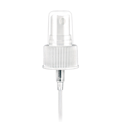 24/410 White Ribbed Sprayer - 7-11/16" Dip Tube & 0.16mL Output