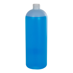 32 oz. Natural HDPE Tall Cosmo Bottle with 28/410 Neck (Cap Sold Separately)