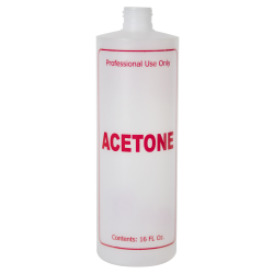 16 oz. Natural HDPE Cylinder Bottle with 24/410 Neck & Red "Acetone" Embossed (Caps Sold Separately)