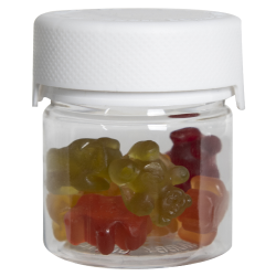 2 oz./60cc Clear PET Aviator Container with White CR Cap & Seal