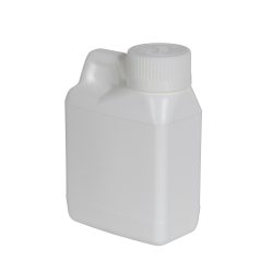 4 oz. White HDPE F-Style Jug with 24/400 White Ribbed CRC Cap with F217 Liner