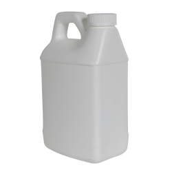 64 oz. White HDPE F-Style Jug with 38/400 White Ribbed CRC Cap with F217 Liner